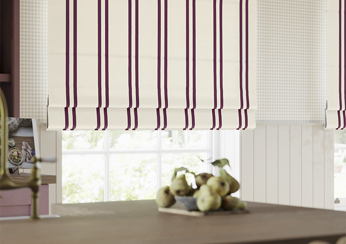Winnies Stripe, Mulberry - Roman Blind - Image 5